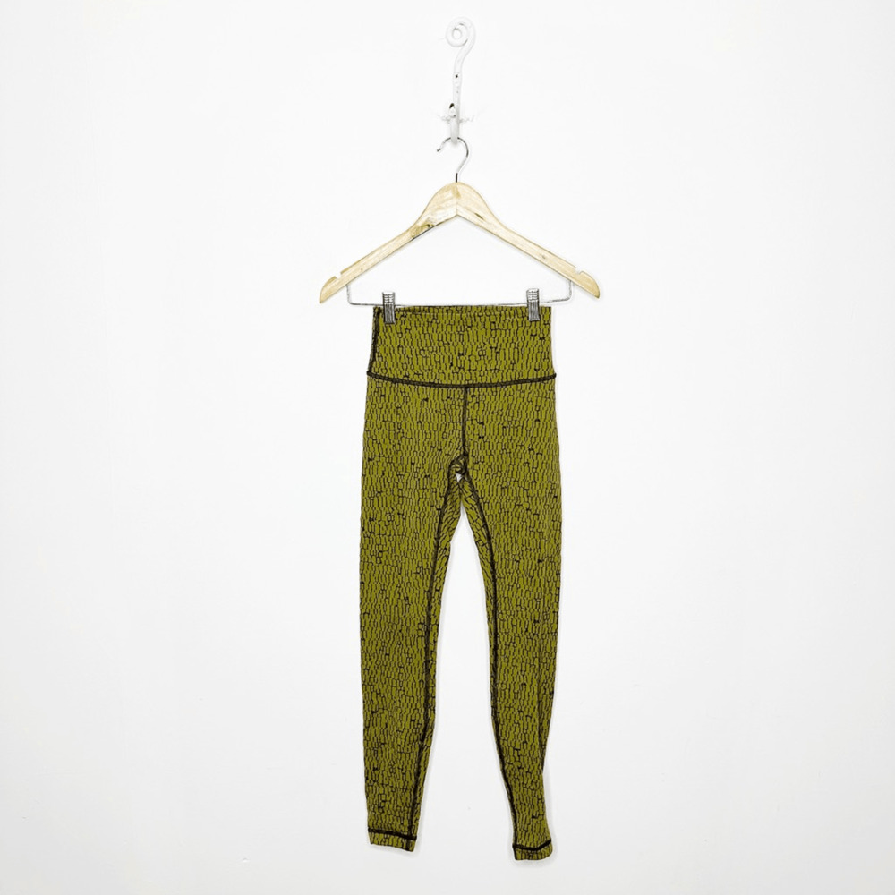 Lululemon Wunder Under High-Rise Tight 28" Luxtreme Jacquard Dark Olive SIZE 4